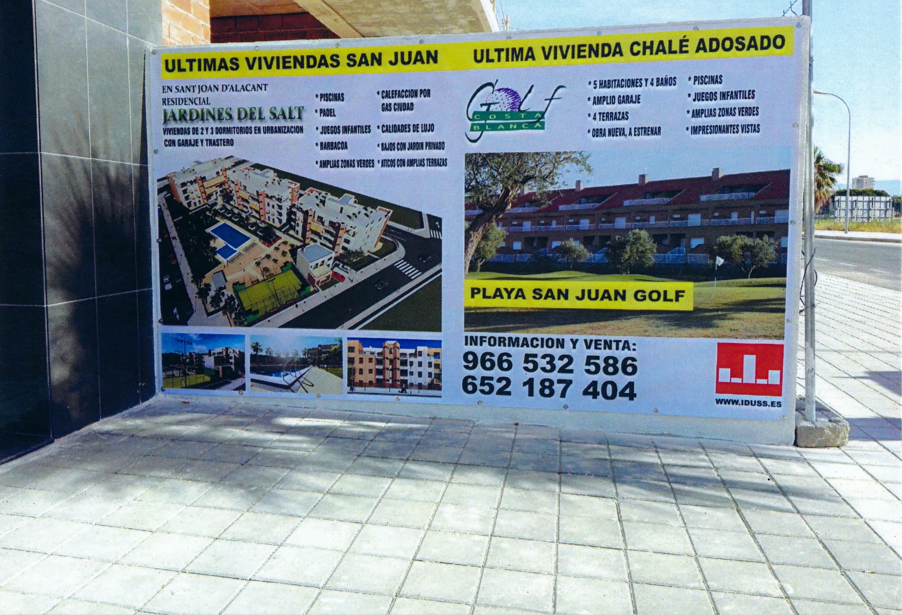 Lonas publicitarias de gran formato en el vallado de una promoción inmobiliaria